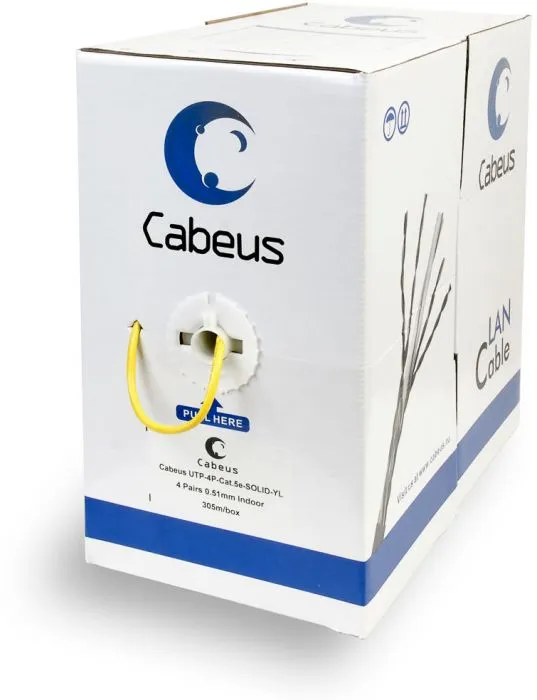 Cabeus UTP-4P-Cat.5e-SOLID-YL