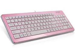 цена Клавиатура Delux K1500 розово-белая, Ultra-Slim, ММ, USB 6938820410843