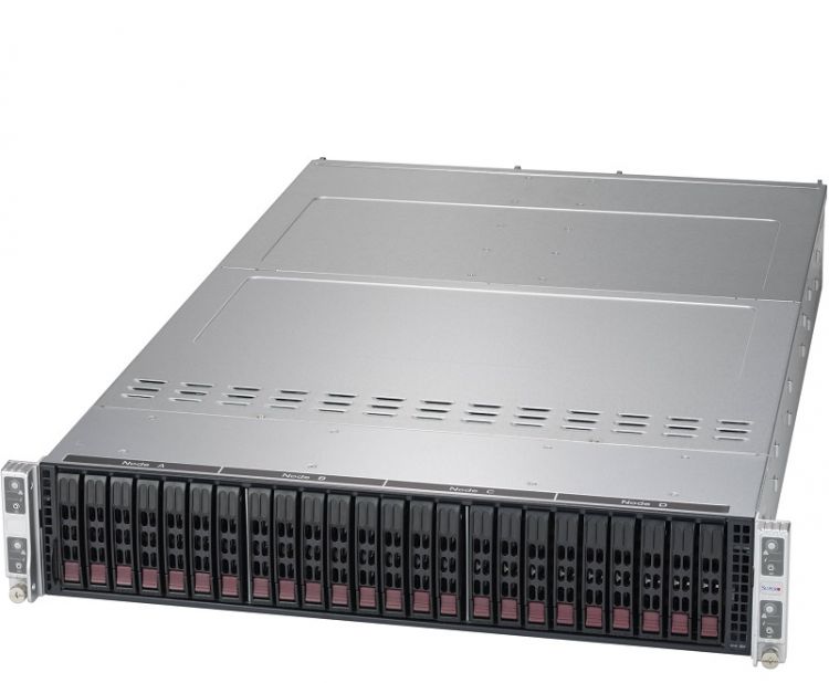 Серверная платформа 2U Supermicro SYS-2029TP-HC0R 4*node (2*LGA3647, C621, 16*DDR4 (2933), 6*SAS 12Gb/s, 6*2.5" SAS/SATA HS, 2*PCIE, VGA, 2*USB 3.0) 2