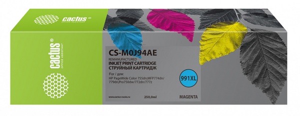 

Картридж Cactus CS-M0J94AE пурпурный (250мл) для HP PW 755dn/MFP774dn/779dn/Pro750d, CS-M0J94AE