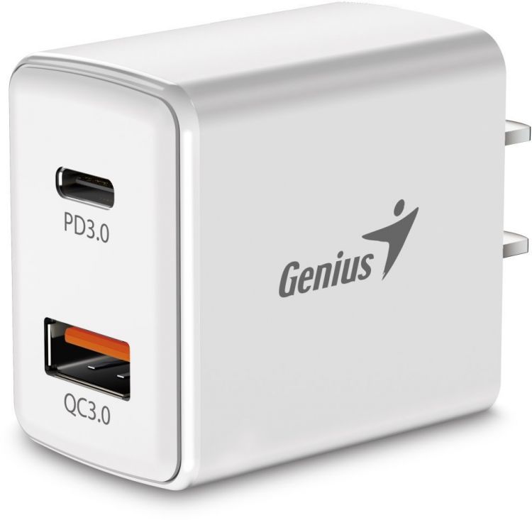 

Зарядное устройство сетевое Genius PD-20AC 32590005400 20Вт, порт USB-C и порт USB-A, белый, PD-20AC