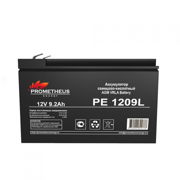 Батарея для ИБП PROMETHEUS ENERGY PE 1209L 12В 9.2Ач батарея для ибп prometheus energy pe 1205l 12в 5ач