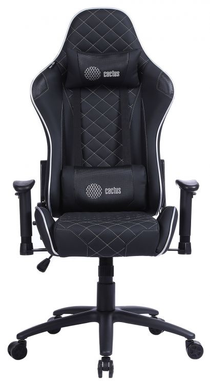 Кресло игровое Cactus CS-CHR-030BLS черный/серебряный эко.кожа металл