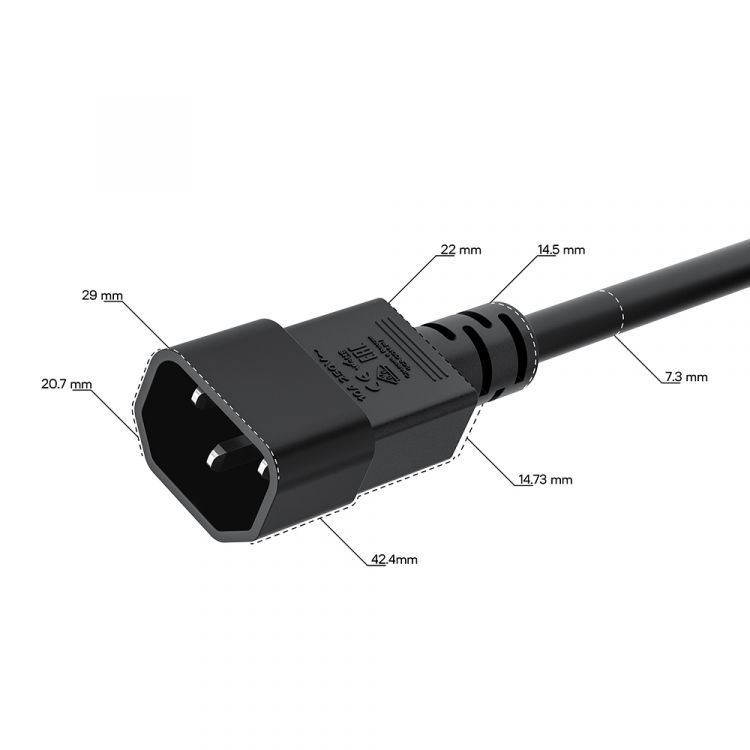 Кабель питания Greenconnect GCR-55918 0.15m, С14 - С5, черный, 3*0,75mm