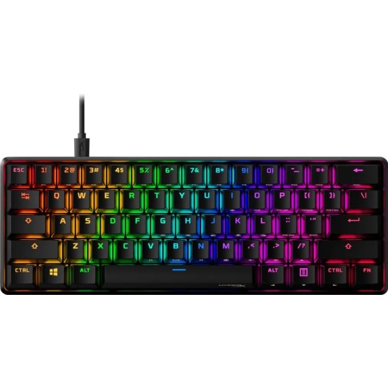 цена Клавиатура HyperX Alloy Origins 60 4P5N4AA#ABA чёрная, механическая, USB, RGB LED, 61 кл, 1.8м