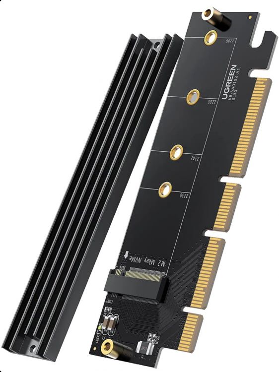 

Плата расширения UGREEN CM465 30715_ PCIe 4.0(16×) to M.2 NVMe, черный, CM465