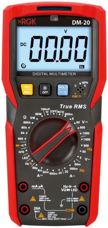 

Мультиметр RGK DM-20 цифровой (без поверки), DM-20