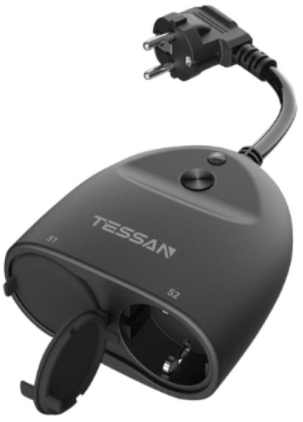 Сетевой фильтр TESSAN TS-EOP03-EU умный, 2 евророзетки 220В, IP44, 4000Вт, 16А, приложения Smart Life и Tuya Smart (80001977) - фото 1