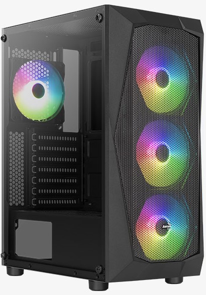 Корпус ATX AeroCool Falcon ARGB черный, без БП, USB 3.0*2, USB 2.0*1, audio