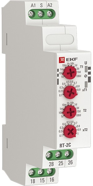 

Реле времени EKF rt-2c-12-240 (2 регулир. порога времени 2 исп. конт.), rt-2c-12-240