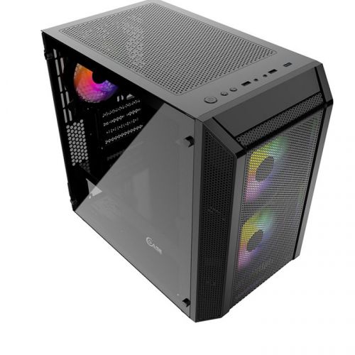 Корпус mATX Powercase Mistral Micro H3B Mesh LED CMIMH3B-L3 черный, без БП, с окном, 2*USB 2.0, USB 3.0, audio