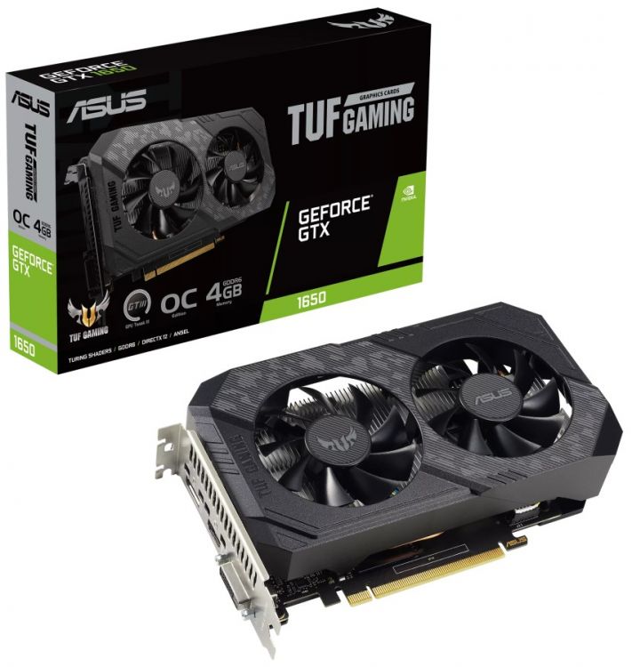 

Видеокарта PCI-E ASUS GeForce GTX 1650 TUF Gaming OC (TUF-GTX1650-O4GD6-P-V2-GAMING) 4GB GDDR6 128bit 12nm 1410/12000MHz DVI-D/HDMI/DP, GeForce GTX 1650 TUF Gaming OC (TUF-GTX1650-O4GD6-P-V2-GAMING)