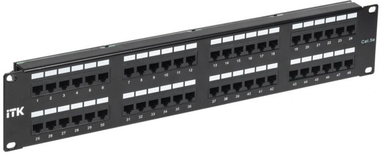 

Патч-панель 19, 48xRJ45, UTP, Кат. 5е ITK PP48-2UC5EU-D05 19", 2U, Cat 5e, 48 портов RJ45 (8p8c), неэкранированная, Dual IDC (110/KRONE), PP48-2UC5EU-D05