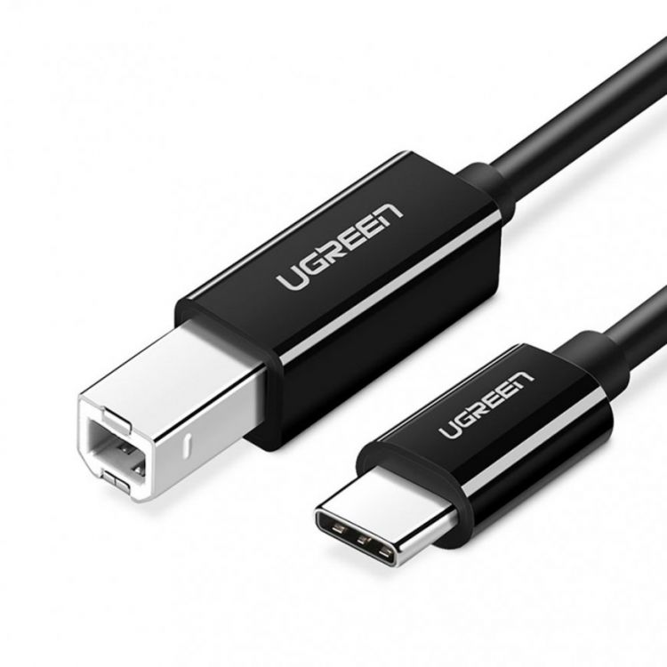 

Кабель интерфейсный UGREEN US370 USB-C 2.0 To USB-B 2.0, длина: 2м, цвет: черный, US370