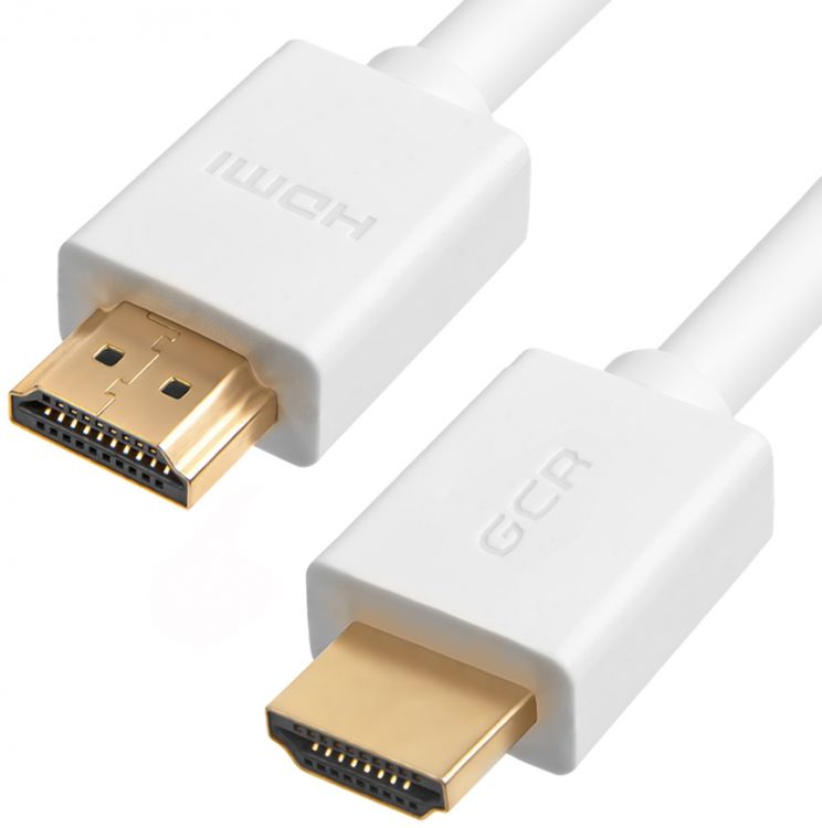 

Кабель интерфейсный HDMI-HDMI GCR 19M/19M GCR-HM761-1.0m 01100, v2.0, белый, OD7.3mm, 28/28 AWG, позолоченные контакты, Ethernet 18 Гбит/с, 3D, 4K, тр, 19M/19M