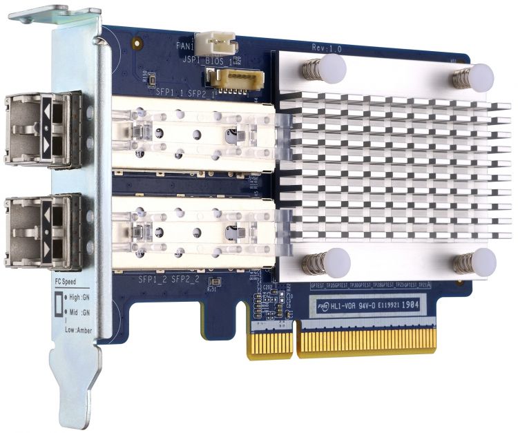 

Адаптер QNAP QXP-16G2FC двухпортовый Fibre Channel, 2 порта 16 Гбит/с SFP+, PCIe Gen3 x8, для QTS, QXP-16G2FC