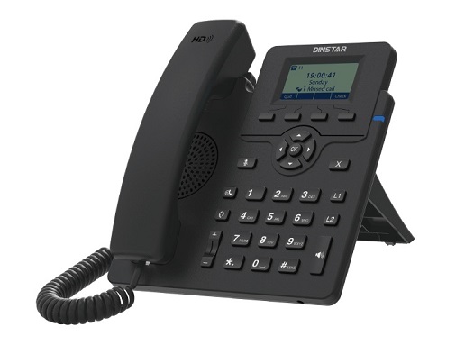 Телефон VoiceIP Dinstar C60SP 2xEthernet 10/100, LCD 132x64, 2 аккаунта SIP, G722, Opus, порт для гарнитуры, POE