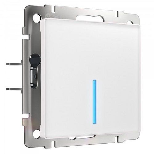 Выключатель сенсорый одноклавишный Werkel a048321 с подсветкой и функцией Wi-Fi, без рамки, белый W4 - фото 1