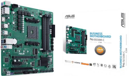 Материнская плата mATX ASUS PRO B550M-C/CSM (AM4, AMD B550, 4*DDR4(4800), 4*SATA 6G RAID, 3*M.2, 3*P