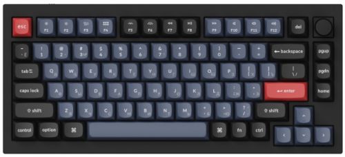 Клавиатура Keychron Q1-M1-RU RGB подсветка, красный свитч, 81 кнопка, черная, цвет белый
