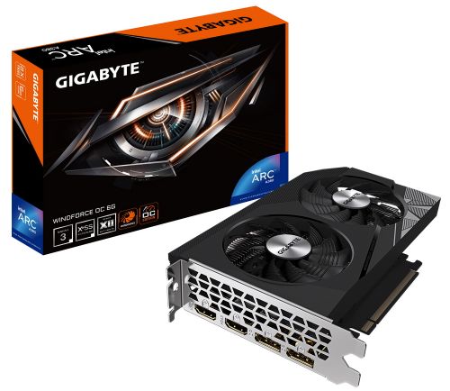 

Видеокарта PCI-E GIGABYTE Arc A380 WINDFORCE OC (GV-IA380WF2OC-6GD), Arc A380 WINDFORCE OC (GV-IA380WF2OC-6GD)