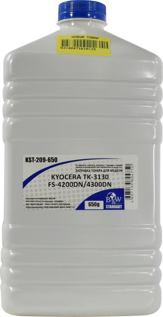 

Тонер B&W (Black&White) KST-209-650 для Kyocera TK-3130, FS-4200DN/4300DN, M3550idn/M3560idn (кан. 650г) Standart фас.Россия, KST-209-650