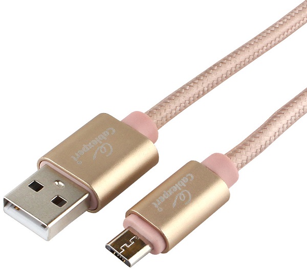 

Кабель интерфейсный USB 2.0 Cablexpert CC-U-mUSB01Gd-1M AM/microB, серия Ultra, длина 1м, золотой, блистер, CC-U-mUSB01Gd-1M