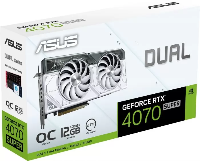 ASUS Dual GeForce RTX 4070 SUPER White OC Edition 12GB GDDR6X