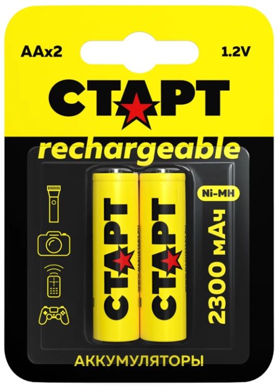 Аккумулятор Старт HR6 AA 2300mAh Ni-MH BL2 1.2 В, 2 шт. в блистере