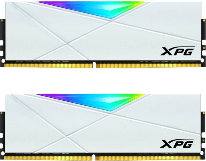 Модуль памяти DDR4 32GB (2*16GB) ADATA AX4U320016G16A-DW50 XPG SPECTRIX D50 RGB white PC4-25600 3200MHz CL16 радиатор 1.35V RTL - фото 1