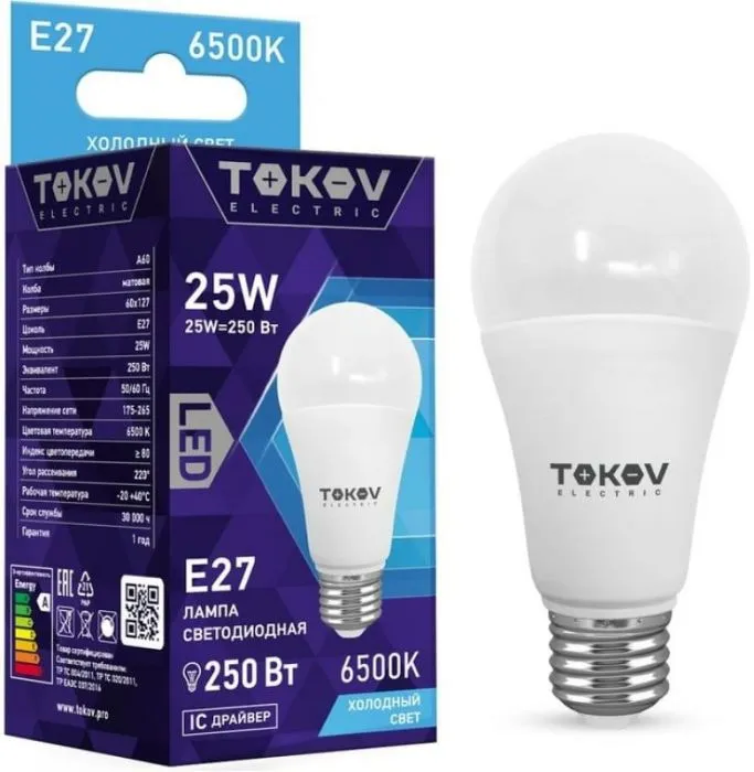 TOKOV ELECTRIC TKE-A60-E27-25-6.5K