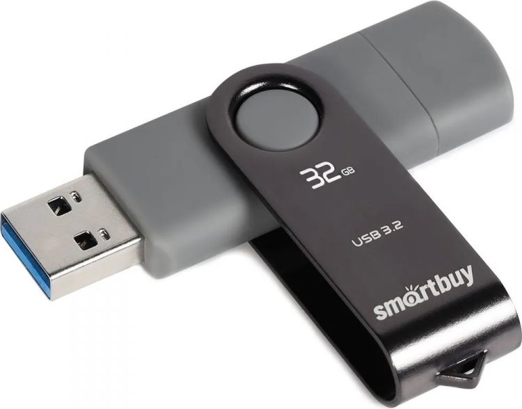 

Накопитель USB 3.0 32GB SmartBuy SB032GB3DUOTWK Twist Dual (USB Type-C + USB Type-A), SB032GB3DUOTWK