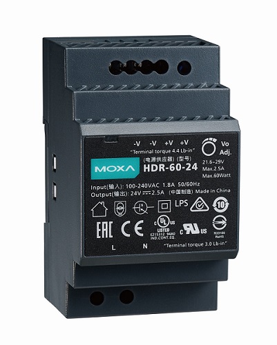 

Блок питания MOXA HDR-60-24 60WUltra Slim Step Shape Din-Rail Power Supply 24 VDC 2.5A 85-264VAC 120-370VDC, HDR-60-24