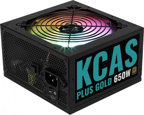 Блок питания ATX AeroCool KCAS PLUS GOLD 650W 4710562759204 650W, APFC, Fan ARGB 12cm, 80+ Gold