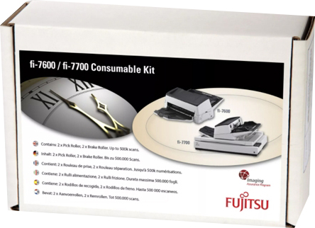 

Сервисный комплект Fujitsu CON-3740-500K Consumable Kit For fi-7600, fi-7700S, fi-7700. Estimated Life: Up to 500K scans (repl.CON-3740-002A), CON-3740-500K