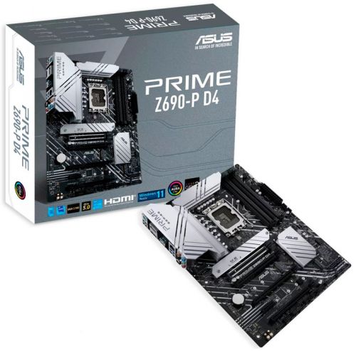 Материнская плата ATX ASUS PRIME Z690-P D4 90MB18P0-M0EAY0 (LGA1700, Z690, 4*DDR4(5333), 4*SATA 6G R