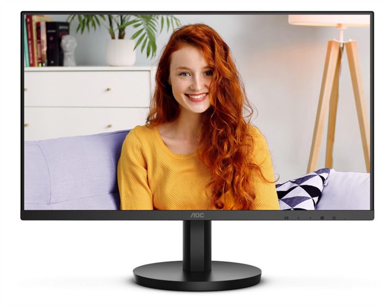 Монитор 23,8" AOC 24B3HMA2 1920x1080 WLED, 16:9, VA, 250cd, 4000:1, 20M:1, 4ms, 178/178, VGA, HDMI, 100Hz, Speakers, Tilt, Внут, VESA, Black, 3y