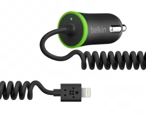 Belkin Coiled Car Charger (hard wired lightning connector