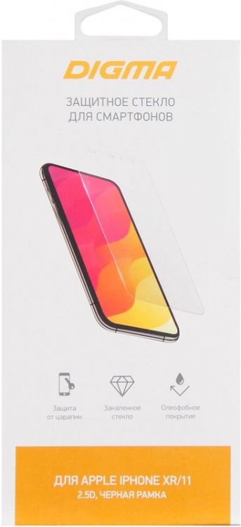 

Защитное стекло Digma DGG2AP11XA для Apple iPhone XR/11 2.5D, черное (1508861), DGG2AP11XA