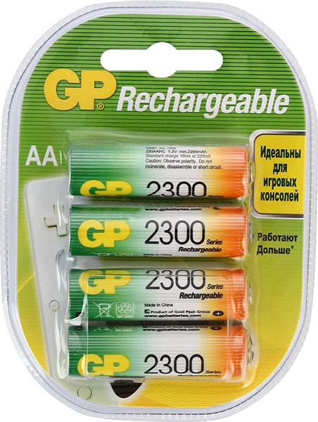 Аккумулятор GP 230AAHC 1.2V, 2300mAh, 4шт, size AA