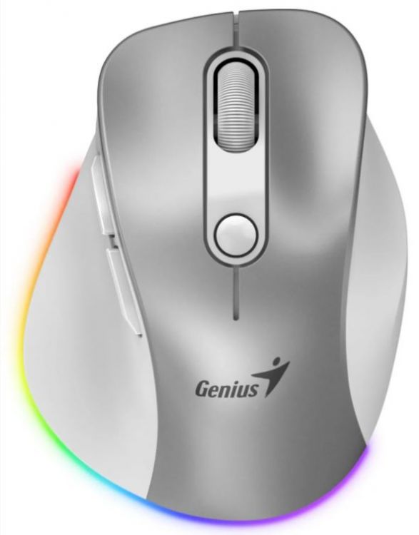 

Мышь Wireless Genius Ergo 9000S Pro 31030039402 оптическая, bluetooth,USB, 2.4 ГГц, 800-2400dpi, 6 кнопок, silver, Ergo 9000S Pro