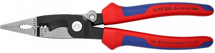 

Клещи Knipex KN-1392200 электромонтажные 6-в-1 L-200мм, KN-1392200