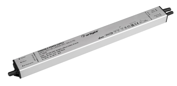 

Блок питания Arlight ARPV-LG24100-LINEAR-PFC-DALI2-PD 033540 (24V, 4.2A, 100W) IP67 металл, ARPV-LG24100-LINEAR-PFC-DALI2-PD