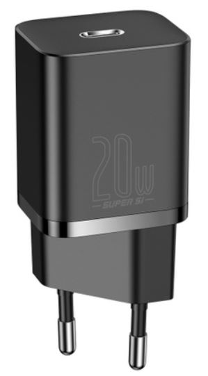

Зарядное устройство сетевое Baseus CCSUP-B01 Super Si Quick Charger USB-C 20W Black, CCSUP-B01