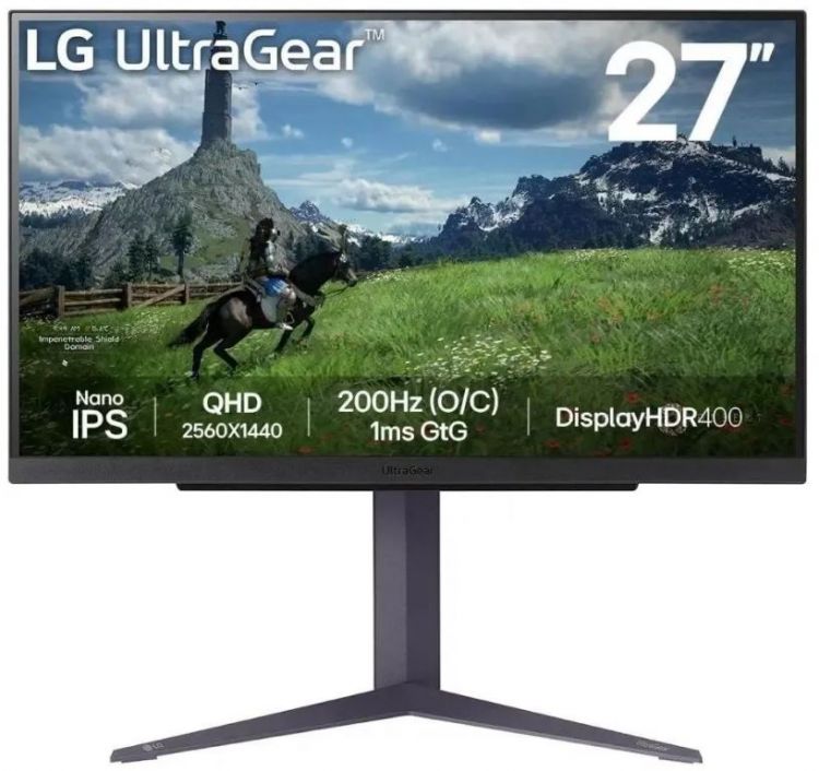 

Монитор 27" LG 27GS85Q-B 2560x1440, 1 мс, 400 кд/м2, 178°/178°, IPS, 200Hz, 1000:1,2хHDMI, 2.0, 27GS85Q-B