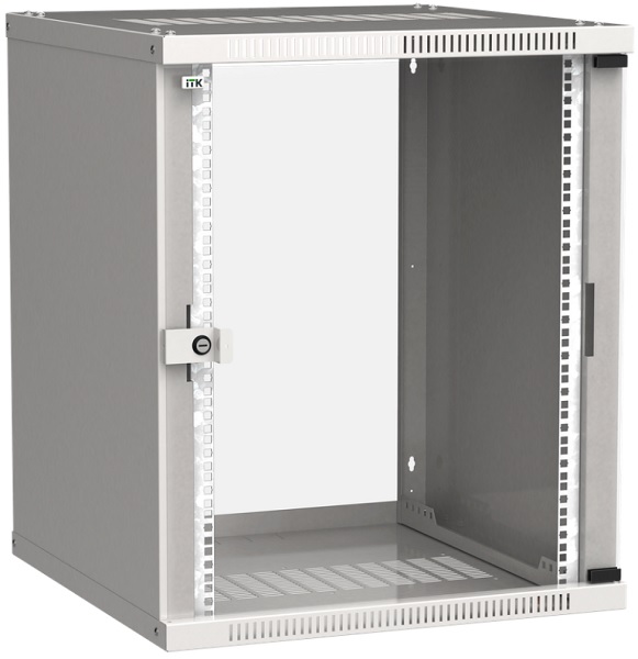 

Шкаф настенный 19", 15U ITK LWE3-15U67-GF LINEA WE 600x650мм дверь стекло серый, LWE3-15U67-GF