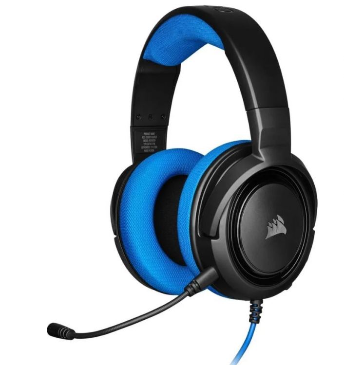 цена Гарнитура Corsair HS35 CA-9011196-EU игровая STEREO Headset, blue