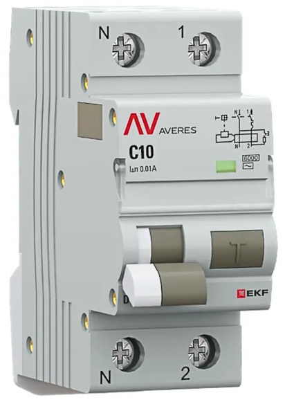 

Автомат дифференциальный EKF rcbo6-1pn-10C-10-ac-av DVA-6 1P+N 10А (C) 10мА (AC) 6кА AVERES, rcbo6-1pn-10C-10-ac-av