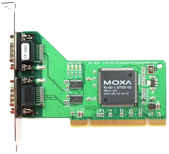 

Плата MOXA CP-102U 2-port RS-232, Universal PCI, Surge Protection, 921.K, DB9, CP-102U