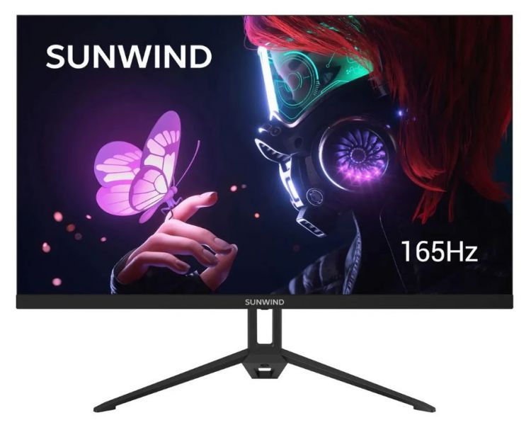 Монитор 23,8 SUNWIND SUN-M24BA107 black, 1920x1080, IPS, 3ms, 16:9, 2*HDMI, DP, 1000:1, 300cd, 178°/178°